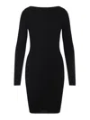 Rick Owens Ribbed Long-sleeved Day Dress In Black