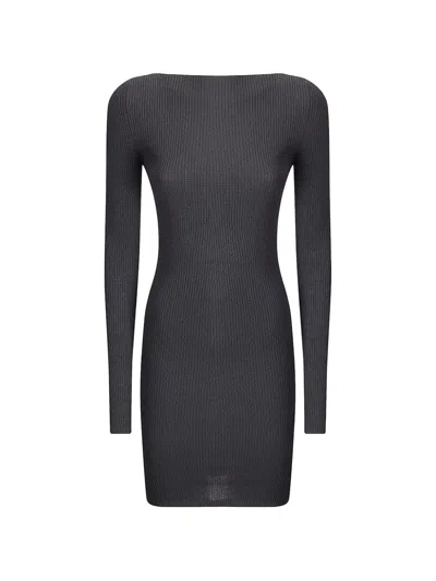 Rick Owens Al Open-back Mini Dress In Blue