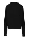 Rick Owens Al Pull Opens Back Long Sleeve Wool Knit Knitwear Black In Black