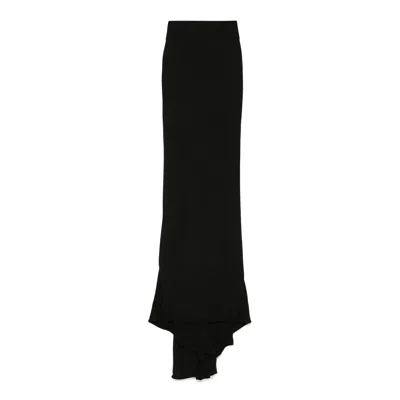 Rick Owens Al Skirt Lightweight Rasato Knit In Black