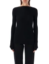 Rick Owens Black Boat Neck Top In Black