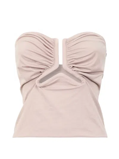 Rick Owens Alannah Bustier In Rose Stretch Nylon Jersey In Neutral