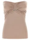 Rick Owens Pink Solid Strapless Top In Beige