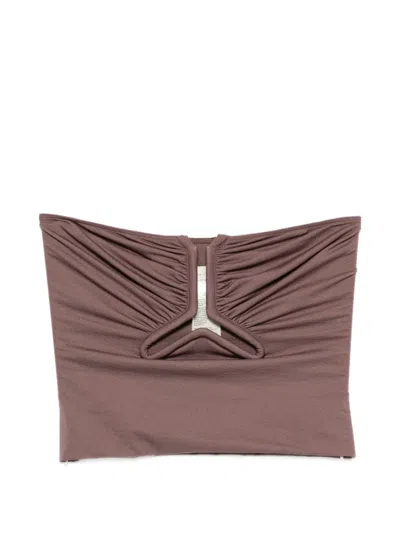 Rick Owens Alannah Strapless Cut-out Jersey Top In Brown