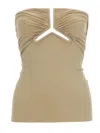 Rick Owens Beige Solid Strapless Top In Brown