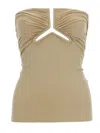 Rick Owens Beige Solid Strapless Top In Neutral