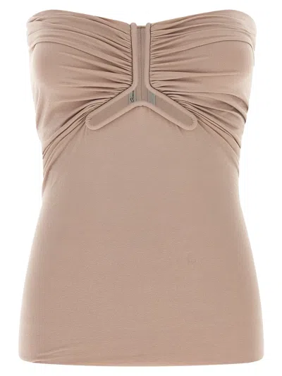 Rick Owens Pink Solid Strapless Top In Neutral