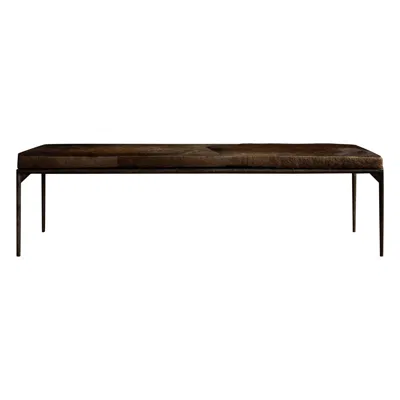 Pre-owned Rick Owens Alchemy Long Bench: Bronze & Camel Skin Modern Design In Brown