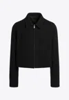 Rick Owens Alice Brad Wool Cropped Jacket In Black
