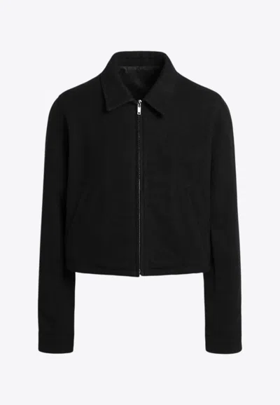 Rick Owens Alice Brad Wool Cropped Jacket In Black