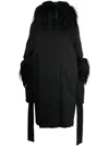 Rick Owens Alice Gauntlet Down Coat In Black