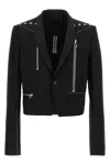 Rick Owens Alice Studded Virgin Wool Blazer In Black