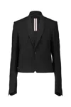 Rick Owens Womens Black Alice Peak-lapel Wool Jacket In Black