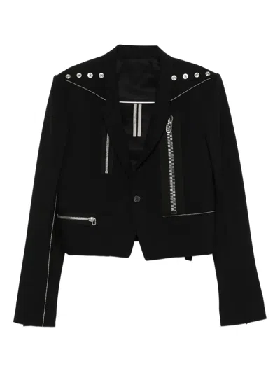 Rick Owens Alice Panelled Jacket In Black