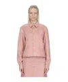 Rick Owens Alice Strobe Leather Shirt In Pink