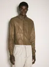 Rick Owens Leather Jacket In Brown
