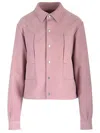 Rick Owens Alice Strobe Leather Shirt In Pink