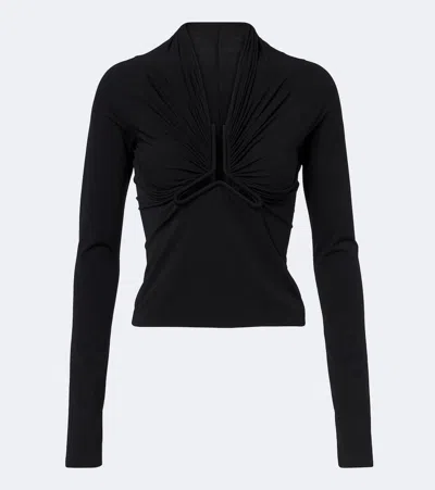 Rick Owens Alannah Strapless Bustier Top Ruched Cutout In Black