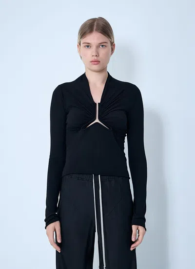 Rick Owens Allanah Long Sleeve Top In Blue