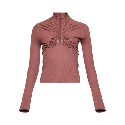 Pre-owned Rick Owens Allanah Long-sleeve Top 'rosewood' | Pink | Women's Size 38