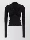 Rick Owens Black Hollywood Jersey Ls Prong T-shirt In Black