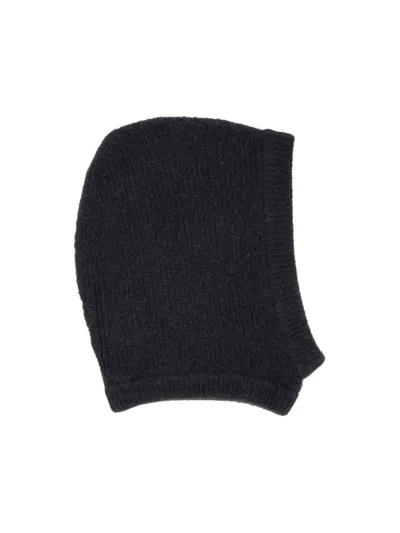 Rick Owens Ribbed Cotton Balaclava In Purple