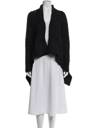 Pre-owned Rick Owens Alpaca Open Front Sweater In Black