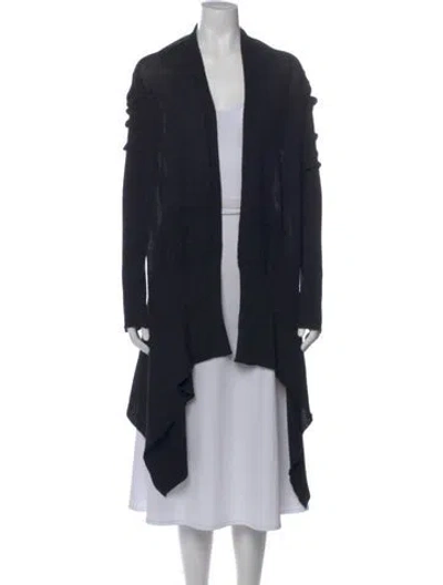Pre-owned Rick Owens Alpaca Open Front Sweater In Black