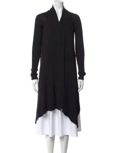 Pre-owned Rick Owens Alpaca Open Front Sweater In Black