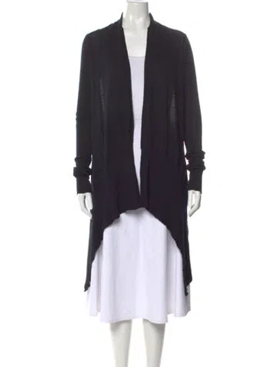 Pre-owned Rick Owens Alpaca Open Front Sweater In Blue