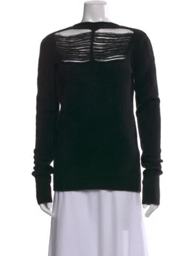 Pre-owned Rick Owens Alpaca Striped Sweater In Black