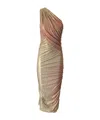 Rick Owens Amira Asymmetric Midi Dress In Nude