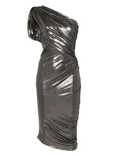 Rick Owens Amira Midi Dress In Silver