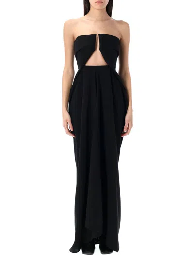 Rick Owens Amphora Prong Gown In Black