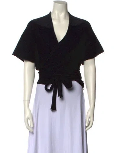 Pre-owned Rick Owens Angora V-neck Sweater In Black