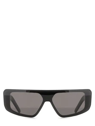 Rick Owens Angular Black Acetate Sunglasses