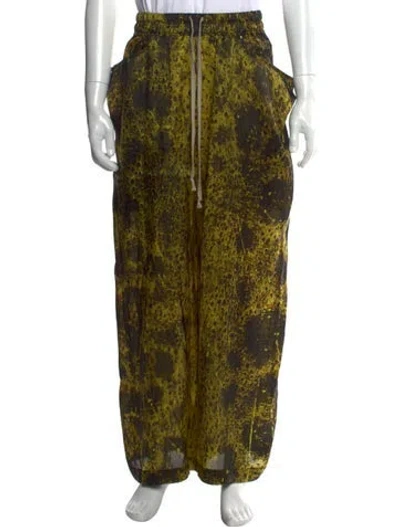 Pre-owned Rick Owens Animal Print Sweatpants In Green