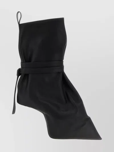 RICK OWENS ANKLE BOOTS WITH CLEAR HEEL AND POINTED TOE