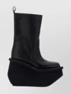 Rick Owens 14mm Factory Topstitching Platform Boots In Black