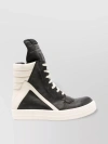RICK OWENS ANKLE HIGH LEATHER SNEAKERS