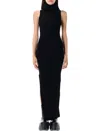 Rick Owens Ankle-length Tube Dress With Turtle Neck In Black