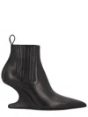 Rick Owens Ankle Boot With Pointed Toe And Sculptural Heel In Black