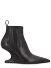 Rick Owens Ankle Boot With Pointed Toe And Sculptural Heel In Multi