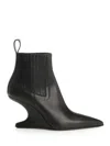 Rick Owens Ankle Boot With Pointed Toe And Sculptural Heel In Black