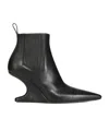 Rick Owens Ankle Boot With Pointed Toe And Sculptural Heel In Black