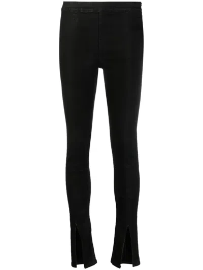 Rick Owens Ankle-slit Leggings In Black