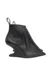 Rick Owens Ankle Boot With Pointed Toe And Sculptural Heel In Black