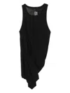 Rick Owens Anthem Draped Tank Top In Black