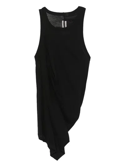 Rick Owens Anthem Draped Tank Top In Black
