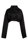 Rick Owens Anthem Flight Crop Jacket In Black